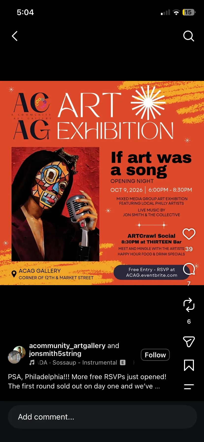 Flyer for If art was a song